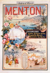 Poster publicidade Menton como um Resort de Inverno (chromolitho)